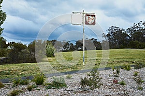 Rusty Petrol Station Sign at an Abandoned Raceway