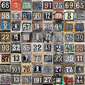 Rusty plate of numbers of street