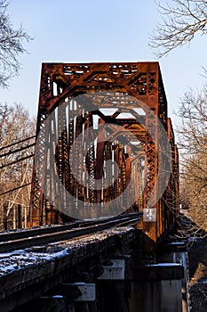 Rusty Pratt Through Truss Bridge - Paducah & Louisville Railroad, Salt River, Louisville, Kentucky photo