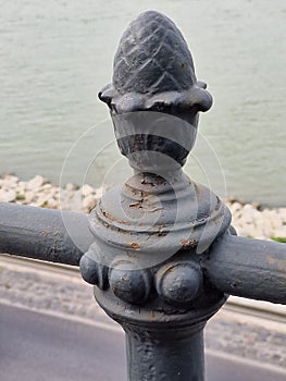 Rusty Railing near the GellÃ©rt Hill Cave sidewalk in Budapest