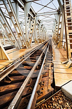 Rusty railroad bridge