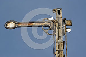 Rusty railroad semaphore