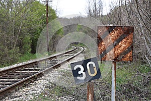 Rusty Railroad and signs