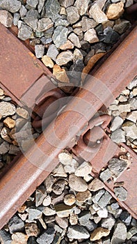 The rusty railroad tracks photo