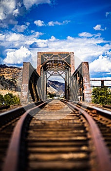 Rusty railway bridge