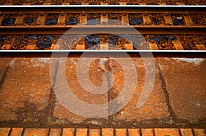 Rusty railway track transport texture backdrop