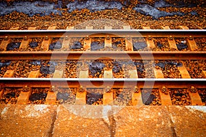 Rusty railway track transport texture backdrop