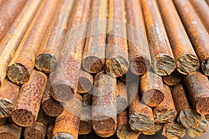 Rusty Rebar for construction