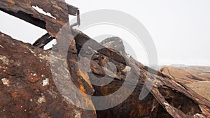 The rusty remains of the fish trawler - Aristea - close to Hondklipbaai, on the west coast of South Africa photo