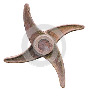 Rusty  retro vintage  small  tractor star shape  gear isolated