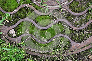 Rusty Road Hatch. Iron Manhole Urban Art