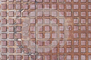 Rusty Road Hatch. Iron Manhole Urban Art