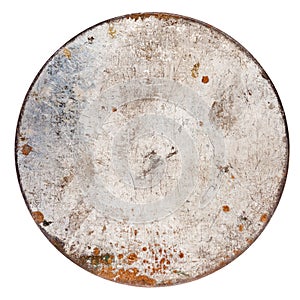 Rusty round metal plate photo