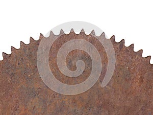 Rusty round saw blade isolated