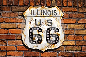 Rusty Route 66 Road Sign