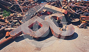 Rusty scrap metal in the yard