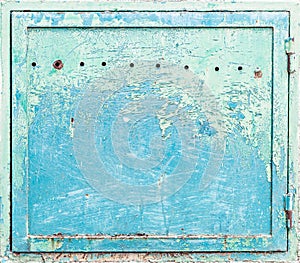 Rusty and scratched metal panel background