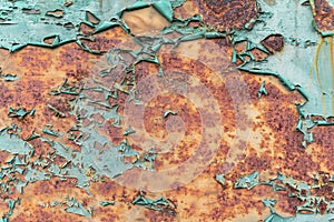 Rusty and scratched metal panel background