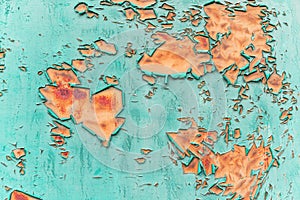 Rusty and scratched metal panel background