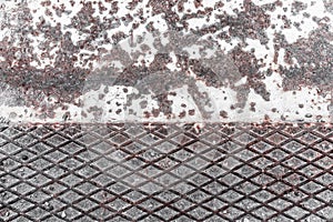 Rusty and scratched metal panel background