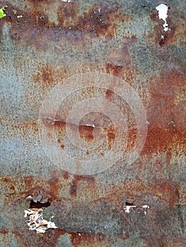 Rusty scratched surface of an old iron sheet.
