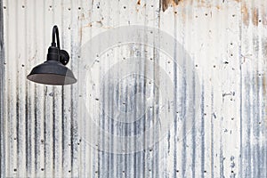 Rusty Sheet Metal and Lamp Abstract Background Texture