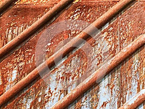 Rusty Ship Hull With Stripes