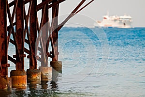Rusty ship mooring
