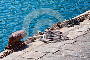 Rusty ship mooring