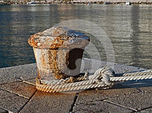 Rusty ship mooring