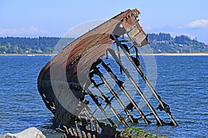 Rusty shipwreck at Royston, Vasncouver Island