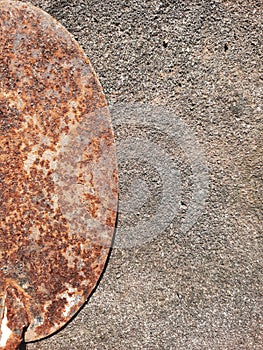 rusty shovel on the garden floor