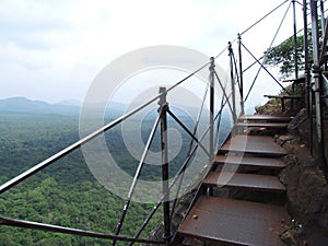 Rusty staircase on Sigiriya Rock