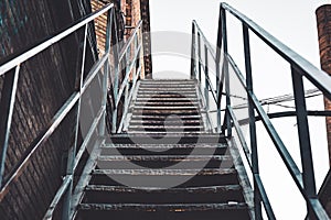 Rusty stairs of an old factory