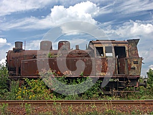 Rusty steam locomotive