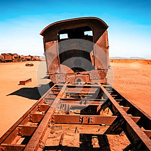 rusty steam locomotives in Bolivia