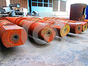 Rusty steel cylinders
