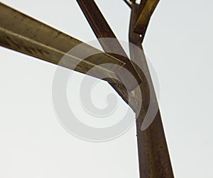 Rusty steel isolated on white background