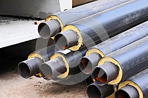 Rusty steel pipe with heat insulation