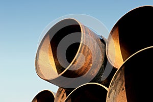 Rusty steel pipes