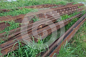 Rusty steel Rails