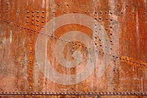 Rusty steel rivets