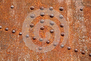 Rusty steel rivets