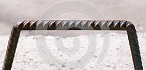 Rusty steel rod, armature . industrial.