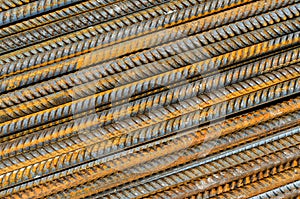 Rusty steel rods