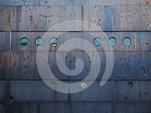 Rusty steel ship hull