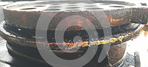 RUSTY STOVE IN THE KITCHEN