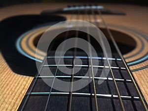 A rusty stringed acoustic Gitar