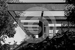 Black and white old architecture