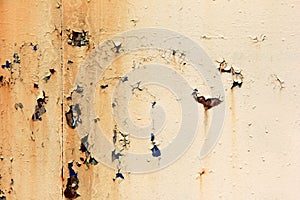 Rusty surface background. Corroded metal background. Rusted blue painted metal wall